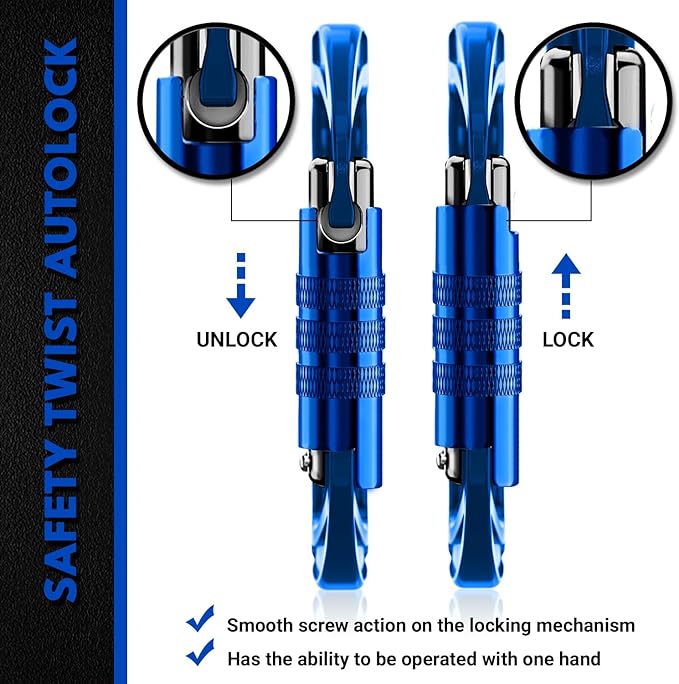 12kN (2697 lbs) Heavy Duty Carabiner Clips, for Securing Pets, Outdoor, Camping, Hiking, Hammock, Dog Leash Harness, Keychains