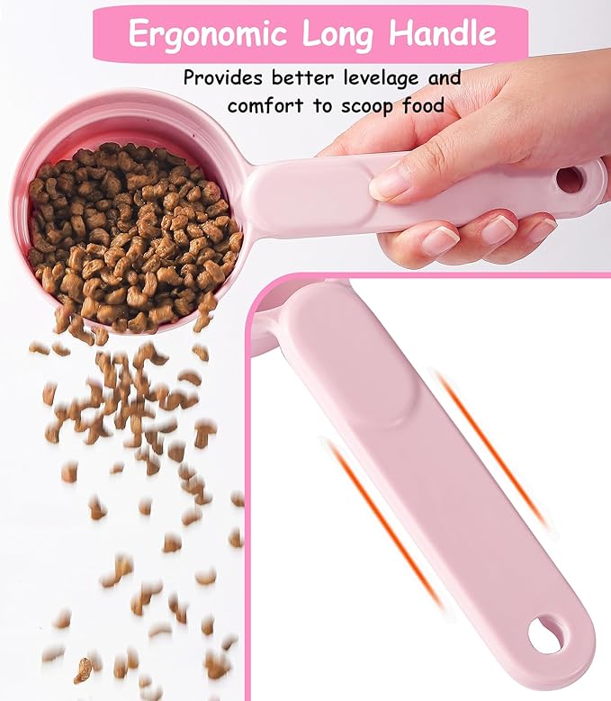 Joyinjojo Dog Food Scoop 1 Cup 1/2 Cup - Melamine Dog Food Measuring Cup, Pet Food Scoop for Dog Cat...Comfortable Long Handle for Easy to Scoop Food