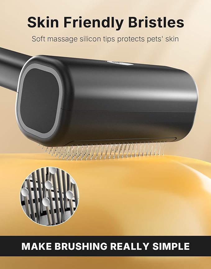 5-in-1 Cat Hair Brush & Gromming Rakes, Cat Steam Comb for Long or Short Haired Indoor Cats, Dog Hair Spritz Comb for Deshedding and Untangling, Pet Brush for Dog Kitten Rabbit Massage