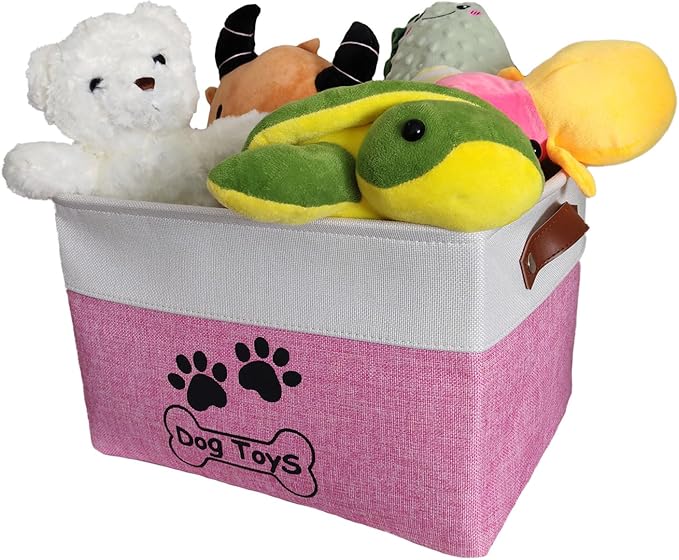 Large Collapsible Dog Toy Box Keeping Rectangle Bin for Pet Toys,Accessories