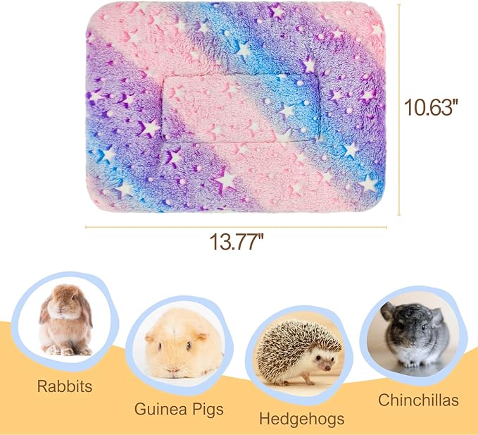 Tierecare 10PCS Guinea Pig Bed Soft Rabbit Bedding Cage Liner Warm Bunny Mats Pee Pads Fleece Blanket Plush Hamster Sleep Beds Ferret Squirrel Hedgehog Rat