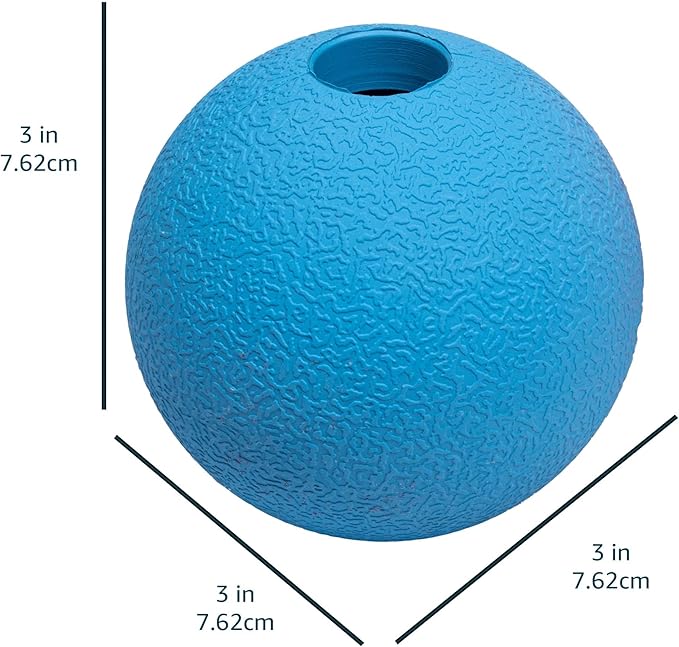 Amazon Basics Dog Toys, Interactive Fetch Rubber Balls, (Pack of 2), 3 inch, Blue, Orange