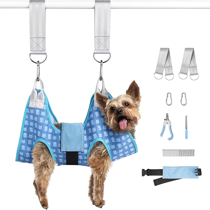 Dog Grooming Hammock Harness, Pet Grooming Hammock for Small Cats & Dogs, Dog Sling for Nail Clipping/Trimming