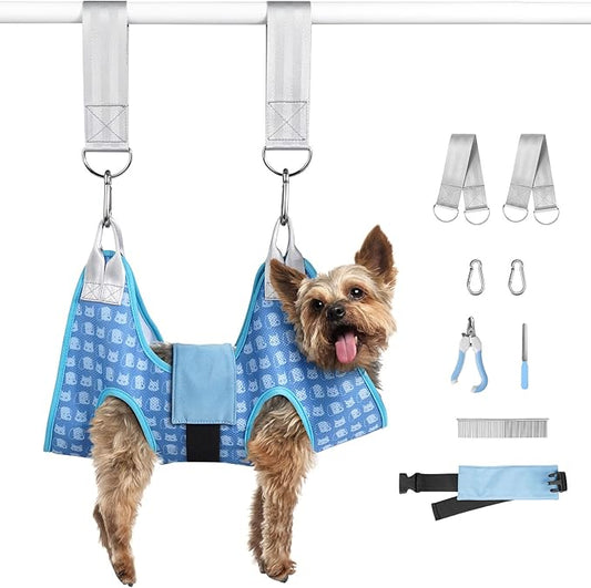 Dog Grooming Hammock Harness, Pet Grooming Hammock for Small Cats & Dogs, Dog Sling for Nail Clipping/Trimming