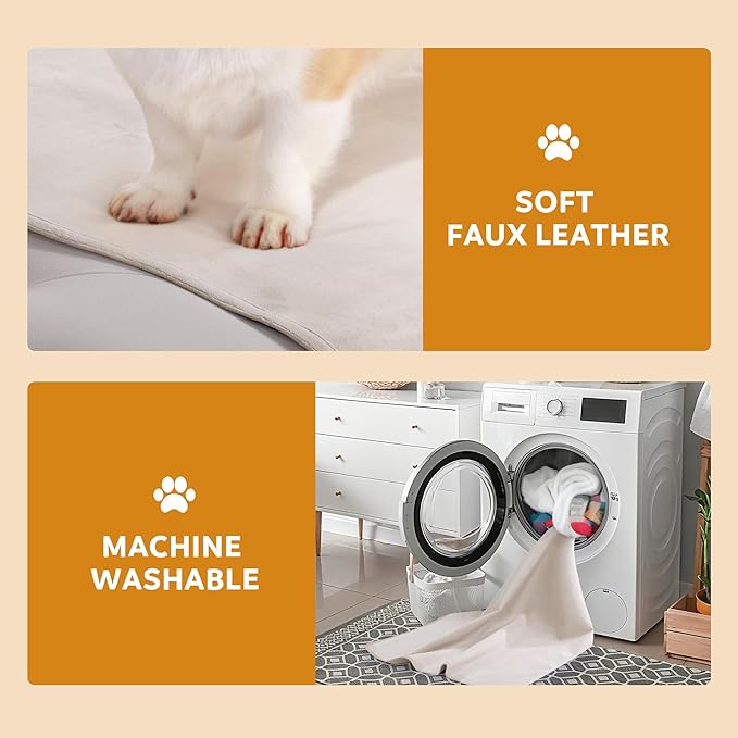 HOMBYS Pet Hair Resistant Dog Blanket, 53"x42" Waterproof PU Surface & Soft Velvet, Reversible Couch Cover for Furniture, Sofa Protector, Machine Washable Kennel Bed Blanket for Medium Dogs & Cats