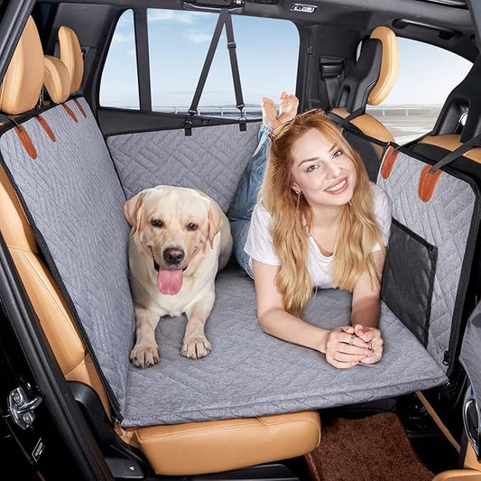YJGF Back Seat Extender - Dog Car Seat Cover, Hammock for Dogs, Grey