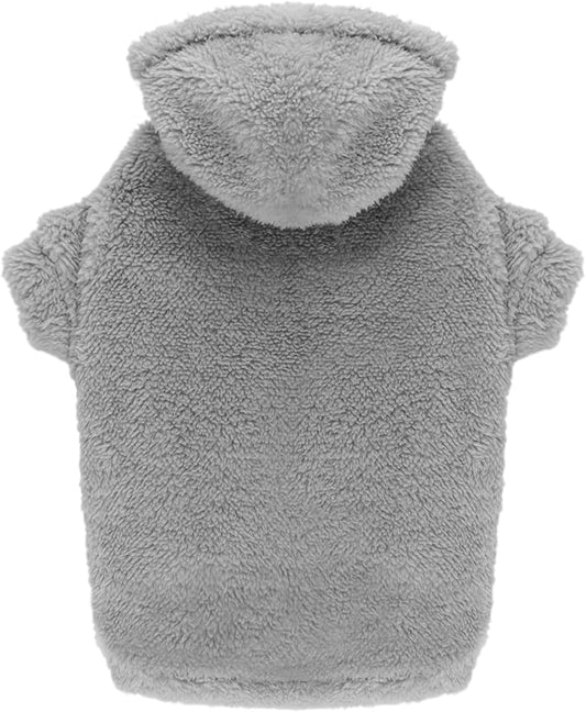 Fuzzy Dog Sweaters for Large Dogs Pet Hoodie Clothes Warm Soft Pet Coats Hooded Sweatshirt Dog Hoodie for Large Dogs(Grey-L)