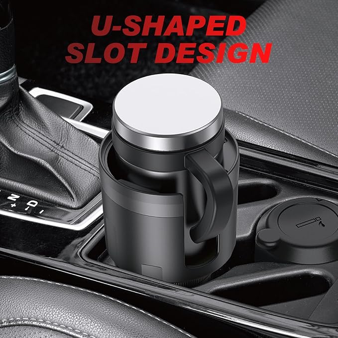 Frokom Cup Holder Expander for Car,Upgraded Car Cup Holder Expander Adapter with Offset Adjustable Base, Fit Most Large Bottles and Mugs-Yeti Ramblers 14/24/36/46oz, Hydro Flasks 32/40oz
