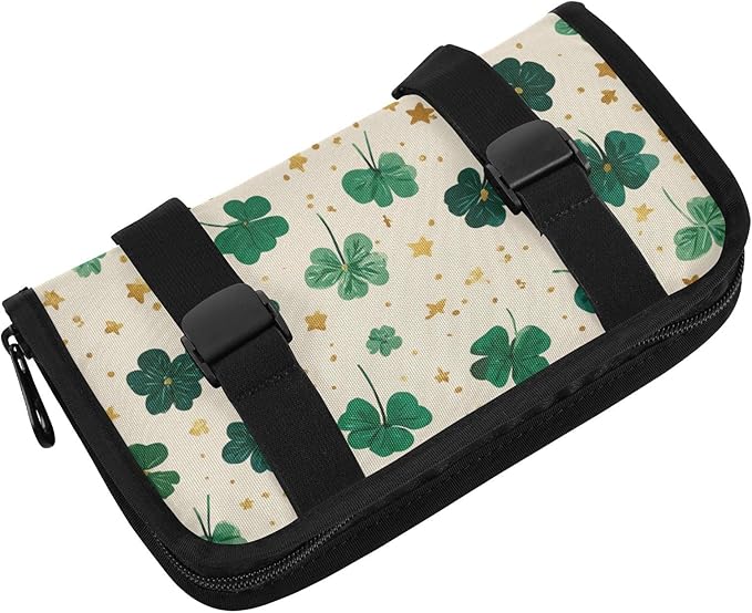 Car Tissue Holder Car Napkin Holder Car Tissue Box Dispenser Storage Case Sun Visor Mask Holder with Adjustable Straps Reusable Refillable Green Clovers and Stars