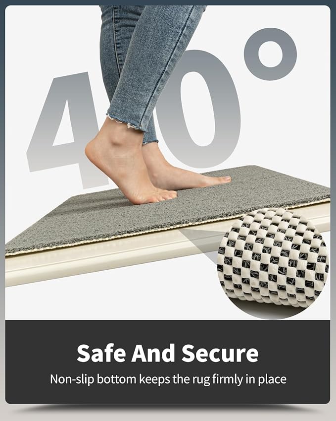 Non-Slip Bathtub Mat, 17x47 Inch Shower Mats for Bath Tub, PVC Loofah Bathroom Mats for Wet Areas, Quick Drying