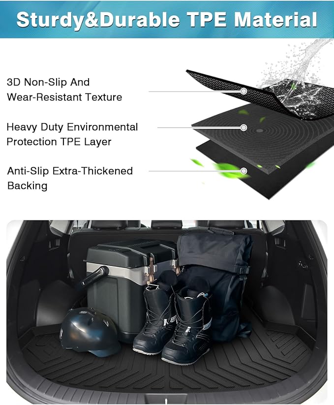 Mixsuper Cargo Liner Compatible with 2019-2020 Hyundai Santa Fe 5 Passenger Trunk Liner Santa Fe Accessories All Weather Rear Cargo Trunk Floor Mats Black