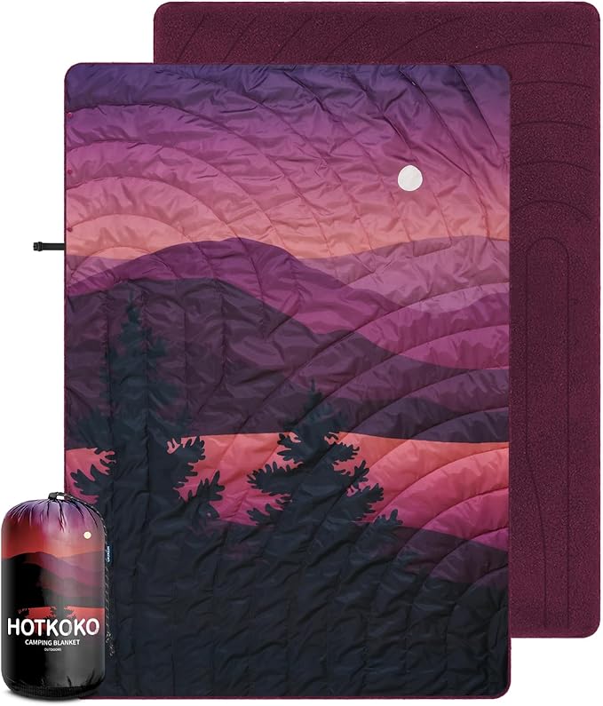 Hooded Stadium Blanket, Waterproof Fleece Wearable Camping Blanket