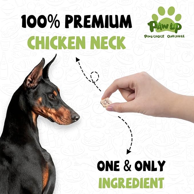 Freeze Dried Chicken Necks Dog Treats, Dog Food Toppers, Healthy Training Treats, Raw Single Ingredient, High Protein, 4.2 oz