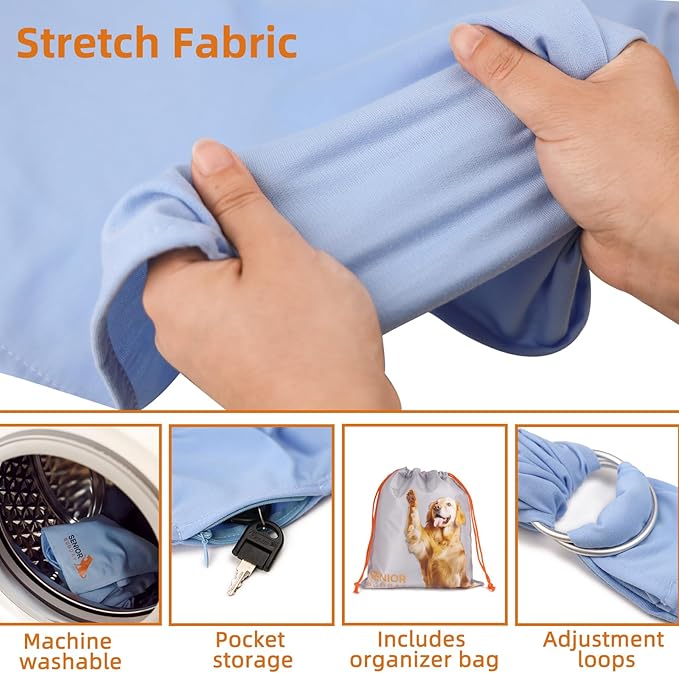 Dog Sling Carrier for Small Dogs,Carrying Wrap Anti-Anxiety Cat Sling,Adjustable Pet Sling (Light Blue)