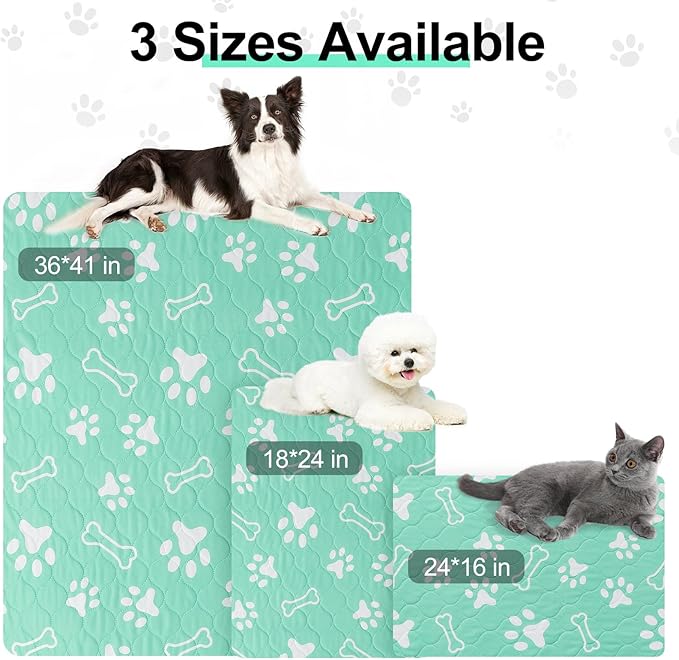 BEAUTYZOO 2 Pack Washable Pee Pads for Dogs, Reusable Puppy Pads for Potty Training, Waterproof Super Absorbent Whelping Pads Mats Non Slip Against Urine for Small Medium Dogs Cats, 36" x 41"
