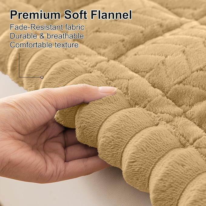 Smiry Non Slip Couch Covers for Dogs, Fuzzy Pet Couch Covers for 2-3 Cushion Sofa Pet Friendly, Soft Sofa Slipcovers Cushion Furniture Protector Washable (Camel, 43" x 63")