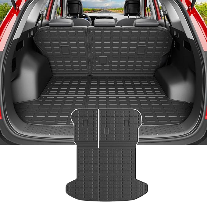 powoq Fuel Cargo Mat Compatible with 2023-2026 Kia Sportage Cargo Liner NO Hybrid Backrest Mat TPE Replacement for 2023 2024 2025 2026 Kia Sportage Accessories (Trunk Mat with Backrest Mats)