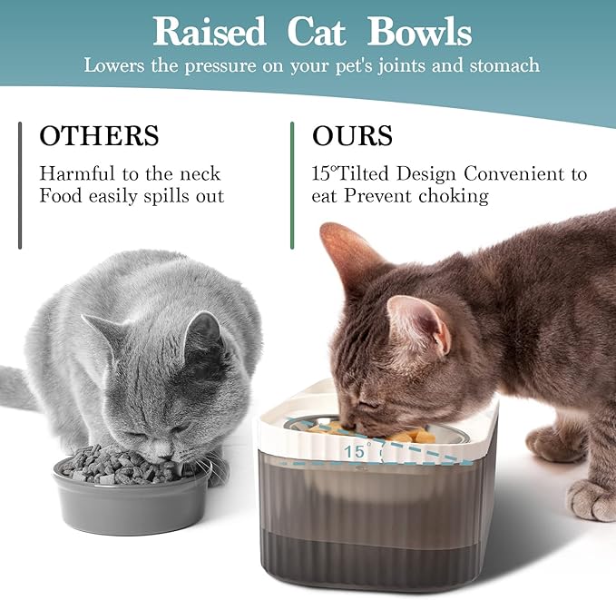Cat Water Fountain - Super Quiet Automatic Pet Water Dispenser, 100oz/3L with Stainless Steel Cat Bowls and Long Life Span Pump