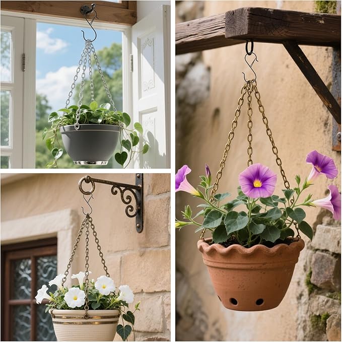S Hooks for Hanging Hanger,Purse Hooks Hanging Bag Hanger,3.5-inch Heavy Duty Metal S Hook with Safety Buckle Metal S Shaped Hooks for Home Kitchen Closet Organizer,Suitable for 0.5 inch Rods (20)