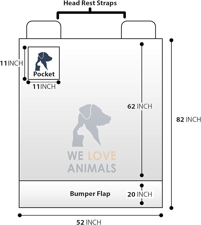 SUV cargo liner for dogs, Dog Car Seat Cover For Back Seat, Nonslip trunk mat, Waterproof Car Seat Protector for Dogs, Durable cargo cover with Bumper Flap, Dog Accessories, Easy to Install & Clean