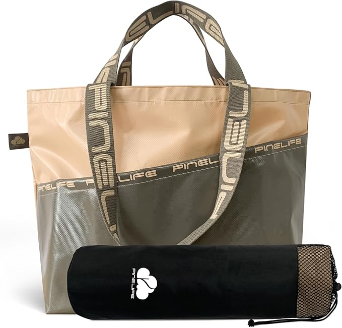 Extra Large Tote Bag Foldable Waterproof Summer Beach Bag for Women Men, Dual Handles, for Swim Gym Camping Shopping