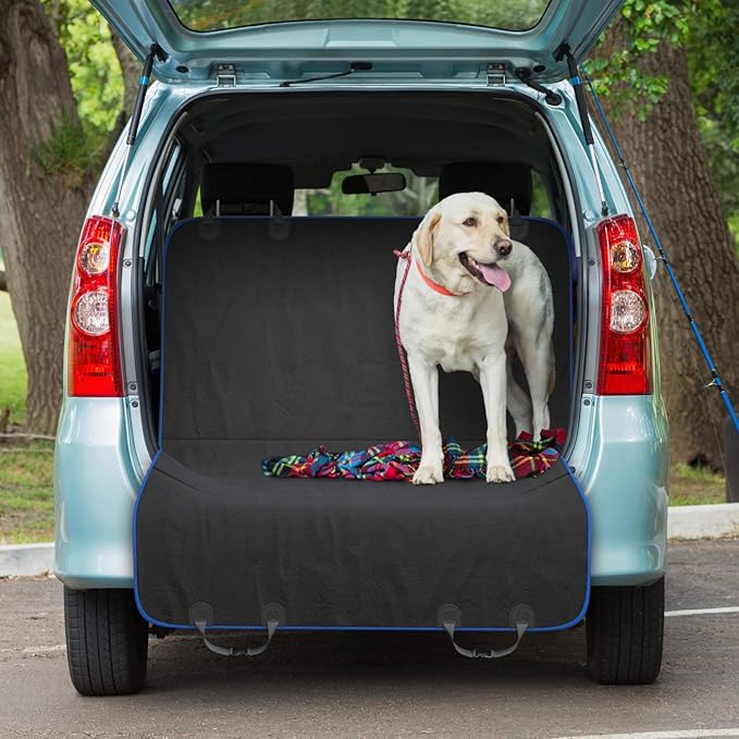 Active Pets Dog Car Seat Cover Car Seat Protector- Seat Cover for Back Seat of SUVs, Trucks, Cars - Waterproof & Convertible Hammock for Car Backseat - Dog Travel Accessories - Blue, XL