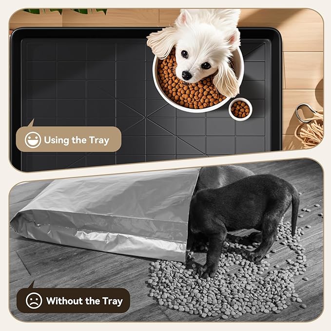 Holiwei 35.4" Dog Crate Tray Replacement fit for Metal Dog Crate Dog Cage Pans Plastic Tray