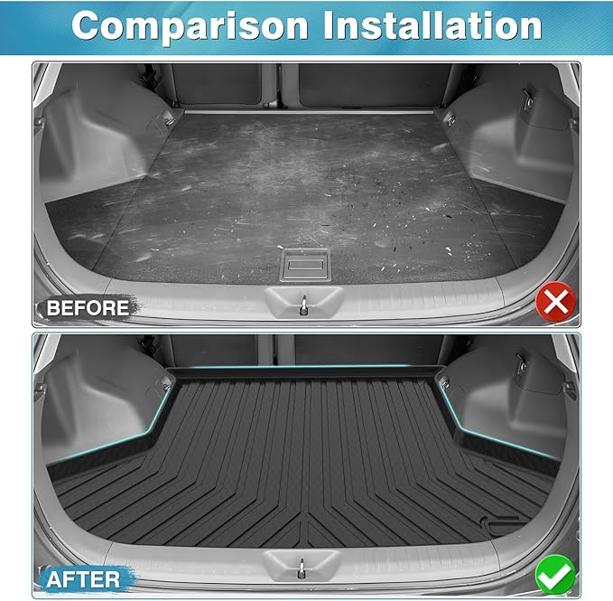 Mixsuper Custom Fit Cargo Liner for 2012-2017 Toyota Prius V, All Weather Rear Cargo Mat Trunk Liners Tray Black