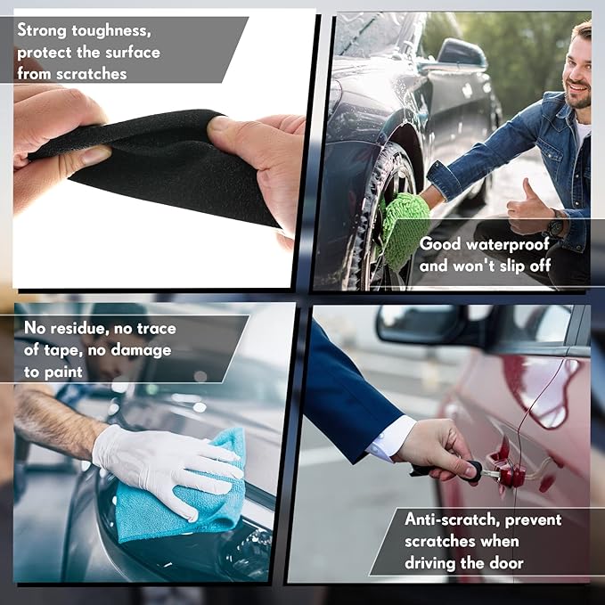 Frienda Car Door Edge Guards Door Sill Protector Automotive Entry Guard Anti Collision Scuff Sill Trim Protection Strips for Most Cars Vehicles Accessories(2.8 Inch Wide, 32.8 Feet,Black)