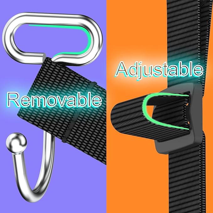Car Headrest Hooks for Purse and Bags, Purse Holder for Car, Adjustable Back Seat Hanger, Metal Heavy Duty 100 lbs, (C1)