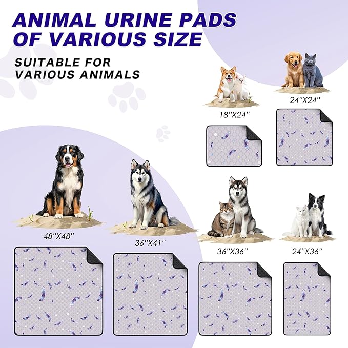 Washable Pee Pads for Dogs, 1 Pack Reusable Puppy Pads, Super Absorbent & Leakproof Dog Pads, Anti-Slip Dog Pee Pads for Puppy Training & Incontinence, Leaf Pattern 65"x48"