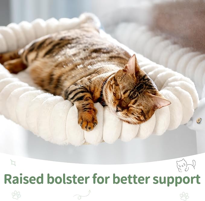 Sunhoo Cat Window Perch Bed Foldable Kitty Windowsill Hammock Shelf Seat Large Cats Suction Cup Indoor Kitten Window Sill Lounger with Soft Plush Cushion Machine Washable 21.26 * 11.8in (Green, M)