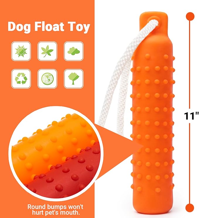 Dog Float Toy - Interactive Training Bumper & Fetching Retrieving Dog Water Toys Dummy Outdoor - Lightweight for Float on the Water Pool Fetch Rope Dog Toys for Small, Medium, Large Dogs