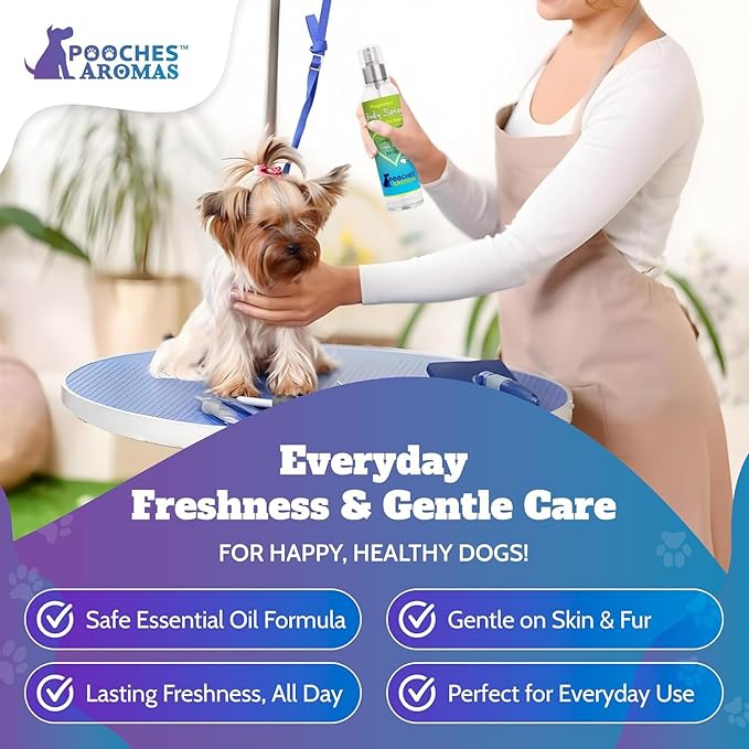 Pooches Aromas Natural Dog Cologne – Premium Deodorizing & Refreshing Grooming Spray for Dogs and Puppies – Long-Lasting Scent to Revitalize Coat & Skin – 8 fl oz (Pack of 6)