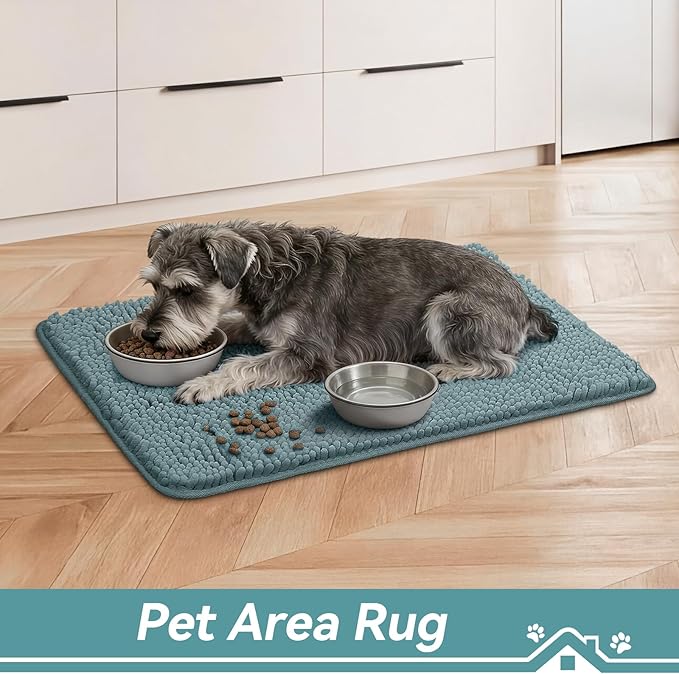 Bcoimo Super Absorbent Dog Door Mat, 30"*20" Anti Slip Mat for Muddy Paws, Pet Rugs for Dirty Paws Washable That Absorbs Moisture and Dirt, for Dog Cage and Pet Resting Carpet