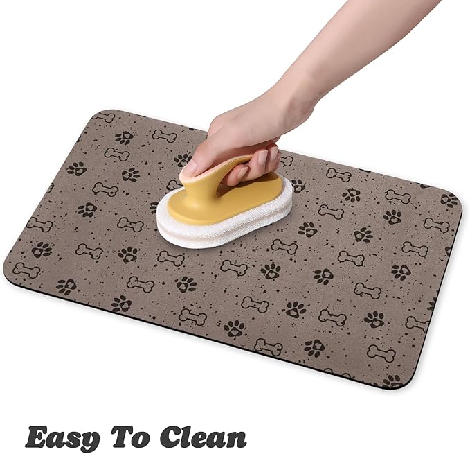 Dog Food Mats,Cat Absorbent Water Bowl Feeding Mats Pet Placemats for Food and Water Spot 12 * 20 inch