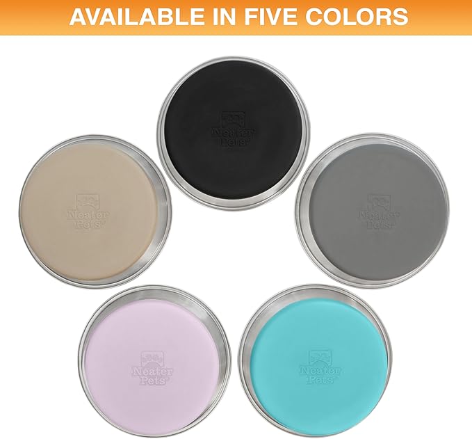 Neater Pet Brands Stainless Steel Dog Bowls with Non-Slip Rubber Bottom – 3 Cup (24 oz), Teal - Set of 2 Heavy Duty Metal Dog Bowls, Dishwasher Safe, Food or Water Bowl, Ideal for Small to Medium Dogs