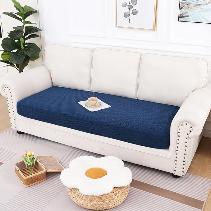 hyha Waterproof Couch Cushion Covers, Wear Resistant Couch Cover, Anti Slip Sofa Slipcovers Washable, Soft Thick Jacquard Furniture Protector for Pets Dog (1 Piece for Large, Navy)