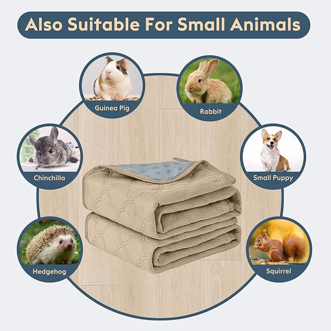 Washable Pee Pads for Dogs - 2 Pack Reusable Waterproof Puppy Training Pads, Super Absorbent with Dog Paw Shape Non-Slip Backing (Cream, 24" X 36" - 2 Pack)