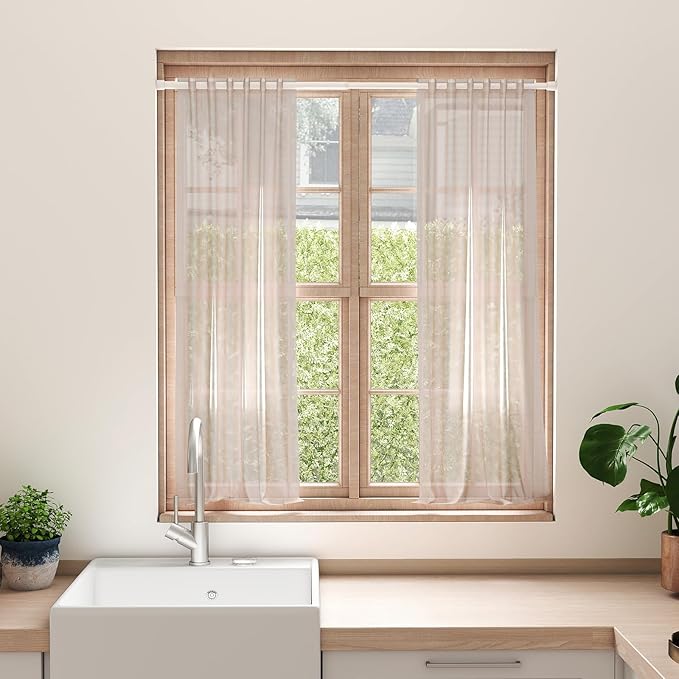 FVONZON Tension Curtain Rod White Spring Tension Curtain Rods 26-39 inch 2Pack Adjustable Spring Rods Extendable Tension Rod For Closet, Window, Kitchen,Bookshelf,Bathroom