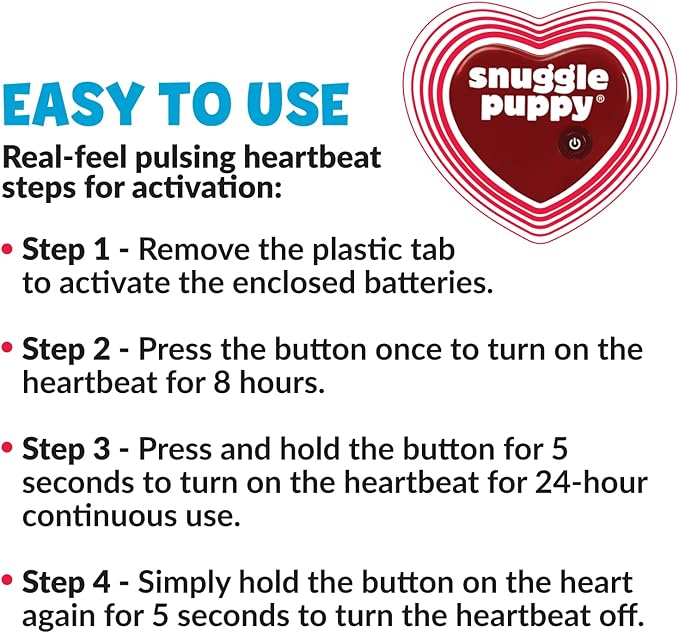 Original Snuggle Puppy Toys for Small Breeds - Heartbeat Puppy for Dogs - Pet Anxiety Relief and Calming Aid - Comfort Dog Toys for Behavioral Training. Heat Pack not Included