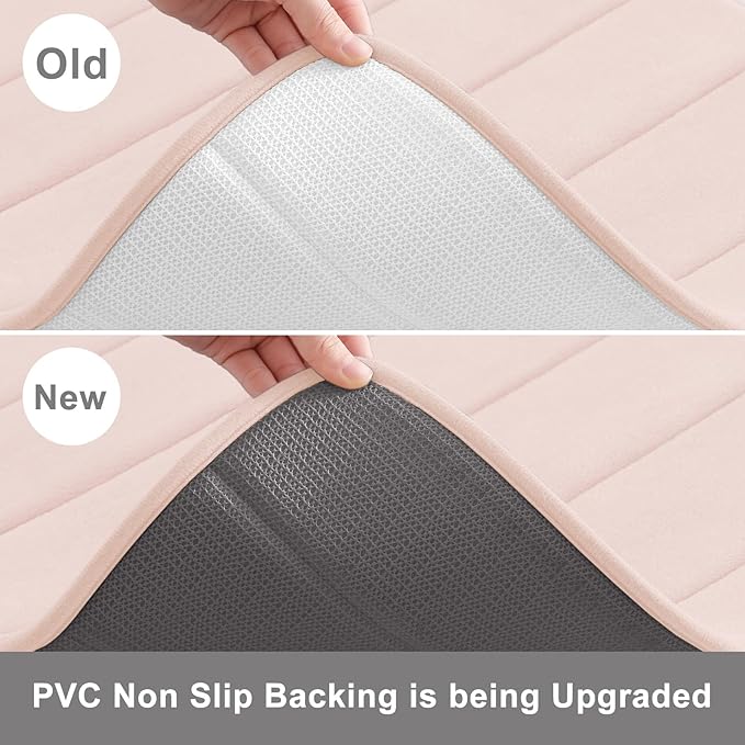 Buganda Memory Foam Bath Mat, 55" x 24", Ultra Soft and Non-Slip Bathroom Rugs, Water Absorbent and Machine Washable Bath Rug Runner for Bathroom, Shower, and Tub, Pink