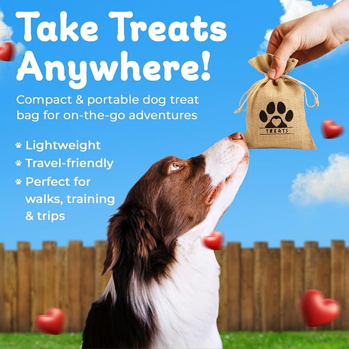 Furry Tails Co Dog Treat Container - Includes 3 Treat Jars, 1 Treat Bag, Wooden Pet Treat Holder, storage Basket, Dog Treat Station, with Reusable Sticker & Marker - Bone Shape