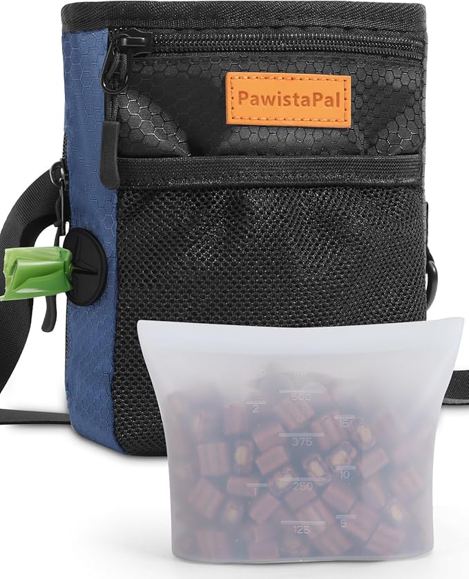 Dog Treat Pouch for Pet Training, One-Hand Magnetic Closure, Hands-Free Treat Bag with Silicone Liner, No Mess No Smell