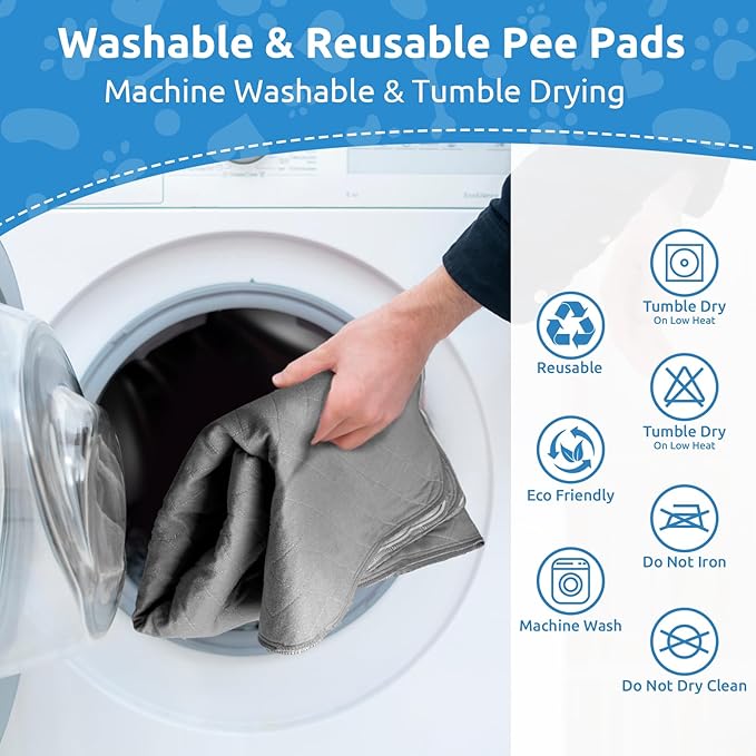 Washable Reusable Dog Pee Pads, 82"x102" Absorbent & Waterproof Puppy Training Pad for Crate, Playpen & Carpet, Large Potty Pads for Dogs, Cats & Small Pets