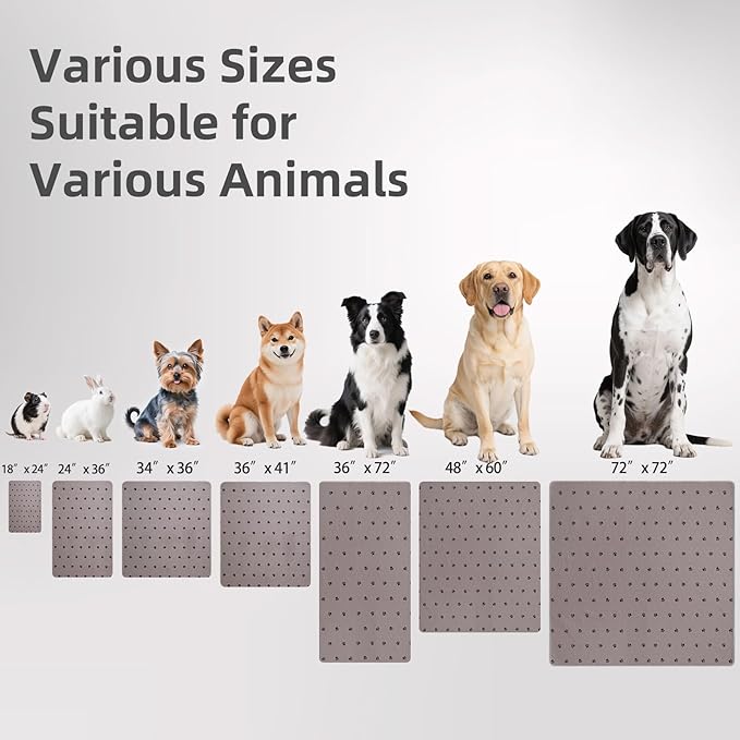 PUPTECK Washable Pee Pads for Dogs - 4 Packs Waterproof Reusable Puppy Potty Training Pads Whelping Mat 24" x 36”- Fast Absorption Non-Slip Pet Food Feeding Mat - Pad for Small Animals