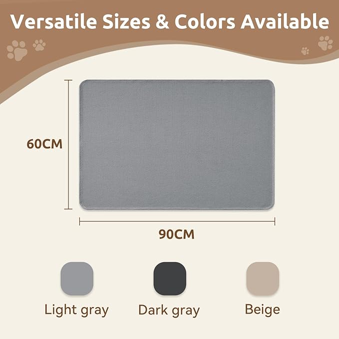 MontVoo Washable Dog Bed Cover, Absorbent Quick Dry Pet Bed Sheet, Easy Hair Removal Couch Covers for Dogs/Cats, 24x35 Inches, Waterproof PU Backing Dog Bed Mat for Car Seat, Crate, Cover Only, Grey