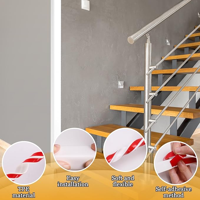 Wall Corner Protector Self-Adhesive Flexible – Durable Rubber, Furniture Edge Guard, Easy to Install, White, Prevents Wall Damage, Ideal for Home or Office Use