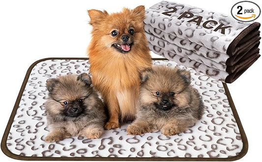 Qeils Reusable Puppy Pads, 2 Pack Washable Pee Pads for Dogs, Waterproof Non Slip Wee Wee pad, Absorbent and Leakproof Training Mats for Potty, Crate, Playpen, Bed, Sofa, 18"x 24"