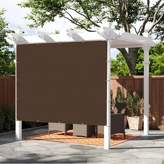 SUNNY GUARD Shade Cloth Custom Size 9x21 FT Sun Shade Screen Fabric Shade Cover Tarp with Grommets for Pergola Backyard Garden, Brown(We Customized)